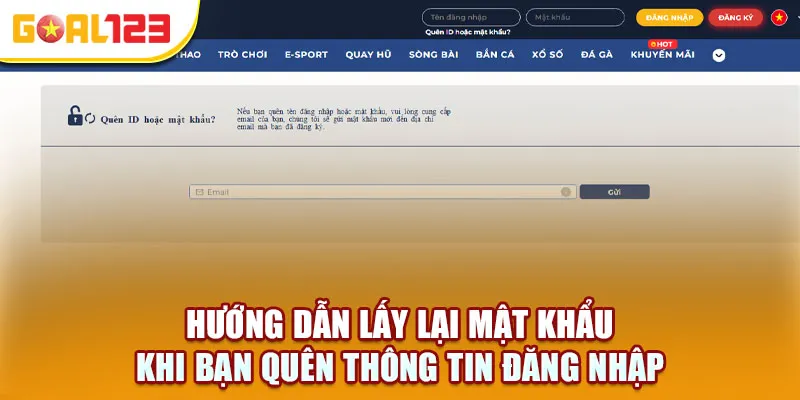Hướng dẫn lấy lại mật khẩu khi bạn quên thông tin đăng nhập