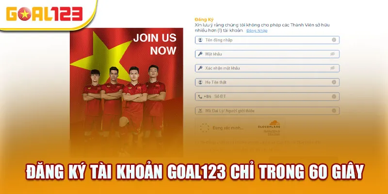 Đăng ký tài khoản E-sports Goal123 chỉ trong 60 giây